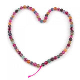 Maxbell 4mm Multi-color Tourmaline Dyed Quartz Round Gemstone Loose Beads Strand 16 Inch