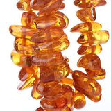 Maxbell 7x13mm Honey Brown Synthetic Amber Irregular Chip Gemstone Loose Beads 16 inch