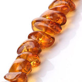 Maxbell 7x13mm Honey Brown Synthetic Amber Irregular Chip Gemstone Loose Beads 16 inch