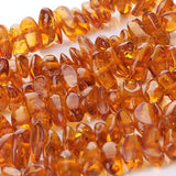 Maxbell 7x13mm Honey Brown Synthetic Amber Irregular Chip Gemstone Loose Beads 16 inch