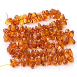 Maxbell 7x13mm Honey Brown Synthetic Amber Irregular Chip Gemstone Loose Beads 16 inch