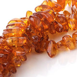 Maxbell 7x13mm Honey Brown Synthetic Amber Irregular Chip Gemstone Loose Beads 16 inch