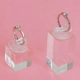 Maxbell Maxbell Set of 7 Clear Acrylic Ring Clip Display Stand Jewelry Riser Holder