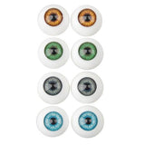 Maxbell 16Pcs Half Round Hollow Acrylic Fake Eyes Eyeballs Doll making Repair 5mm/16mm