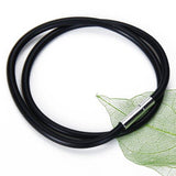 Maxbell 4Pcs 3mm Rubber Cord Chocker NECKLACE STAINLESS STEEL Clasp 35cm 40cm 50cm 60cm