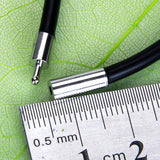 Maxbell 2pcs Women 3mm Black Rubber Cord Chain Choker Necklace 20/16" Steel Clasp