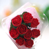 Maxbell 6x1/12 Dollhouse Miniature Clay Rose Flower Red Bouquet OP044