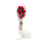 Maxbell 6x1/12 Dollhouse Miniature Clay Rose Flower Red Bouquet OP044