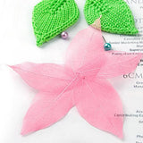 Maxbell 100x Catbrier Skeleton Green Leaves Wedding Favor Scrapbook Card DIY Green +Pink