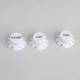 Maxbell 2sets Speed Volume Tone Control knobs For Fender   Guitar White+Black