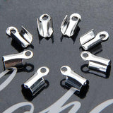 Maxbell Fashionable Silver Plated Pendant Pinch Bails 13mm Pack of 20PCS + Pack of 100PCS Folding Crimps Silver - Aladdin Shoppers