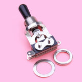 Maxbell 2x Cream/Black Tip 3-way Toggle Switch Tip for Les Paul Electric Guitar Silver