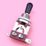 Maxbell 2x Cream/Black Tip 3-way Toggle Switch Tip for Les Paul Electric Guitar Silver