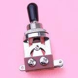 Maxbell 2x Cream/Black Tip 3-way Toggle Switch Tip for Les Paul Electric Guitar Silver