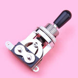 Maxbell 2x Cream/Black Tip 3-way Toggle Switch Tip for Les Paul Electric Guitar Silver