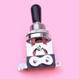 Maxbell 2x Cream/Black Tip 3-way Toggle Switch Tip for Les Paul Electric Guitar Silver