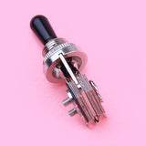 Maxbell 2x Cream/Black Tip 3-way Toggle Switch Tip for Les Paul Electric Guitar Silver