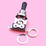 Maxbell 2x Cream/Black Tip 3-way Toggle Switch Tip for Les Paul Electric Guitar Silver