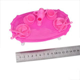 Maxbell Dining Room Furniture Dining Table Set for Barbie Doll Shocking Pink & White