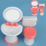 Maxbell Doll House Dollhouse Furniture Bathroom Set Toilet and Sink for 12inch dolls