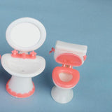 Maxbell Doll House Dollhouse Furniture Bathroom Set Toilet and Sink for 12inch dolls