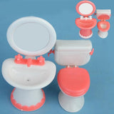 Maxbell Doll House Dollhouse Furniture Bathroom Set Toilet and Sink for 12inch dolls