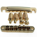 Maxbell Gold Bridge Tailpiece+Sealed Humbucker Pickup Set+Guitar Output Jack