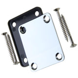 Maxbell 4xChrome Neck Plate w/ Screws For Fender Strat Electric Guitar