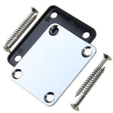 Maxbell 4xChrome Neck Plate w/ Screws For Fender Strat Electric Guitar