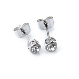 Maxbell 2pcs Diamante Crystal Cubic Zirconia Men Women Ear Stud Earrings Silver
