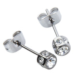 Maxbell 2pcs Diamante Crystal Cubic Zirconia Men Women Ear Stud Earrings Silver