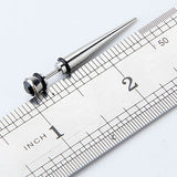 Maxbell 2pcs Cool Mens Earring Ear Stud Stainless Steel Black Agate Fake Plug