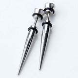 Maxbell 2pcs Cool Mens Earring Ear Stud Stainless Steel Black Agate Fake Plug