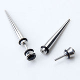 Maxbell 2pcs Cool Mens Earring Ear Stud Stainless Steel Black Agate Fake Plug