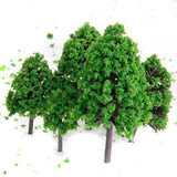 Maxbell 20x12pcs 1.2 inch - 6.3 inch Green Train Set Scenery Landscape Model Tree 1/50