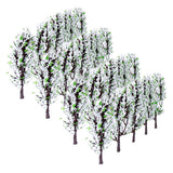 Maxbell 40pcs Snow Covered Model Trees Train Railroad Winter Park Garden Scene Ho N Z