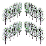 Maxbell 40pcs Snow Covered Model Trees Train Railroad Winter Park Garden Scene Ho N Z