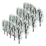 Maxbell 40pcs Snow Covered Model Trees Train Railroad Winter Park Garden Scene Ho N Z