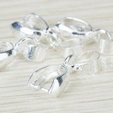 Maxbell 20pcs Silver Plate Pendant Pinch Bails 12mm - 13mm