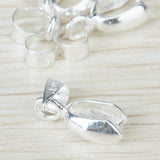 Maxbell Fashionable Silver Plated Pendant Pinch Bails 13mm Pack of 20PCS + Pack of 100PCS Folding Crimps Silver - Aladdin Shoppers