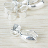 Maxbell 2x 20 Silver Plated Charm Pendant Pinch Clip Bail Connector DIY Findings 2 Sizes