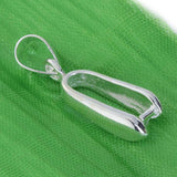 Maxbell 8x20pcs Silver Plate Pendant Pinch Bails 0.9 inch
