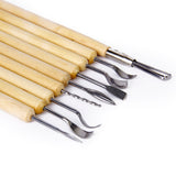 Maxbell 17pcs Wood Handle Wax Pottery Clay Sculpture Carving Modeling Tool DIY Craft Set
