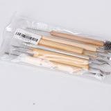 Maxbell 17pcs Wood Handle Wax Pottery Clay Sculpture Carving Modeling Tool DIY Craft Set