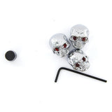 Maxbell 2x3 pcs Metal Skull Volume Knobs for Electric Guitar - Silver Tone