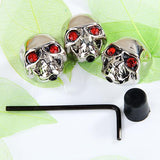 Maxbell 2x3 pcs Metal Skull Volume Knobs for Electric Guitar - Silver Tone