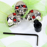 Maxbell 2x3 pcs Metal Skull Volume Knobs for Electric Guitar - Silver Tone