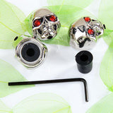 Maxbell 2x3 pcs Metal Skull Volume Knobs for Electric Guitar - Silver Tone