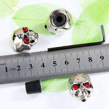 Maxbell 2x3 pcs Metal Skull Volume Knobs for Electric Guitar - Silver Tone