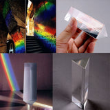 Maxbell 10cm Optical Glass Triple Triangular Prism Physics Teaching Light